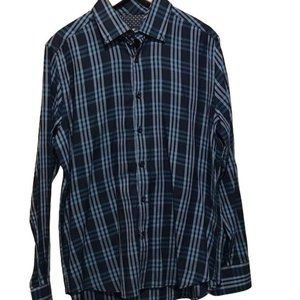 Stone Rose Blue Plaid Button Down Shirt Cotton Long Sleeve Size 4